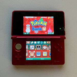 Nintendo 3DS Console Flame Red with Pokemon Bank, Poke Transporter & Games